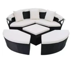 Mobilier De Jardin Soldes -Mobilier De Jardin Soldes lit de jardin modulable a auvent resine tressee noire velass 8718475501893 388855