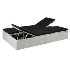 Produits populaires -Mobilier De Jardin Soldes lit de jardin resine tressee blanche et polyester noir imia 3666722559546 384930