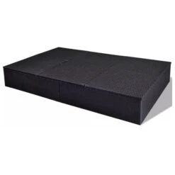 Lit De Jardin Résine Tressée Noire Et Polyester Blanc Imia 2 -Mobilier De Jardin Soldes lit de jardin resine tressee noire et polyester blanc imia 3666722559515 384945