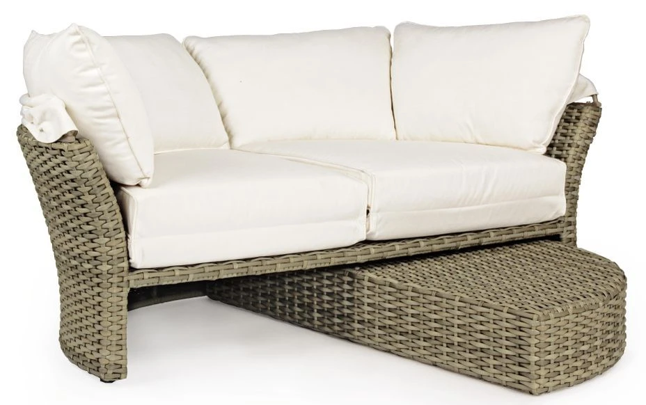 Lit De Jardin Rotatif En Aluminium Tresse En Fibre Blanc Laurie 3 Lit De Jardin Rotatif En Aluminium Tresse En Fibre Blanc Laurie – Image 3