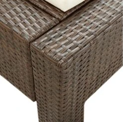 Lit De Jardin Tissu Blanc Et Résine Tressée Marron Daget -Mobilier De Jardin Soldes lit de jardin tissu blanc et resine tressee marron daget 3666722558303 386084