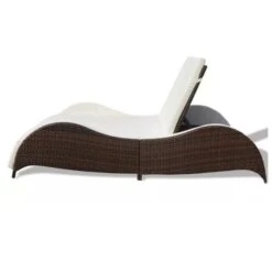 Produits populaires -Mobilier De Jardin Soldes lit de jardin tissu blanc et resine tressee marron methy 3666722557658 386650