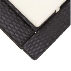 Lit De Jardin Tissu Blanc Et Résine Tressée Noire Daget -Mobilier De Jardin Soldes lit de jardin tissu blanc et resine tressee noire daget 3666722558280 386091