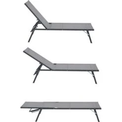 Lot De 2 Bains De Soleil Pliant - 1 Personne - Gris -Mobilier De Jardin Soldes lot de 2 bains de soleil pliant 1 personne gris 3267070015922 1151252