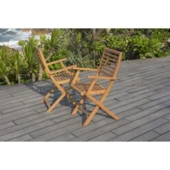 Lot De 2 Fauteuils Pliantes De Jardin En Eucalyptus FSC - 57,5x56x90cm -Mobilier De Jardin Soldes lot de 2 fauteuils pliantes de jardin en eucalyptus fsc 57 5x56x90cm 3612401826102 659067
