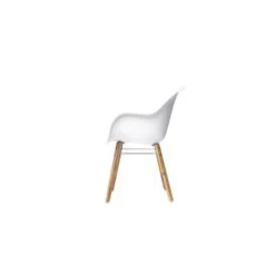 Lot De 2 Fauteuils - Polypropylene Et Bois Acacia - Blanc -Mobilier De Jardin Soldes lot de 2 fauteuils polypropylene et bois acacia blanc 3533413000659 429840