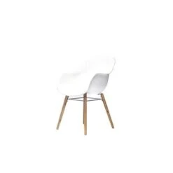 Lot De 2 Fauteuils - Polypropylene Et Bois Acacia - Blanc -Mobilier De Jardin Soldes lot de 2 fauteuils polypropylene et bois acacia blanc 3533413000659 429841