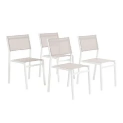 Lot De 4 Chaises Alu Textilene