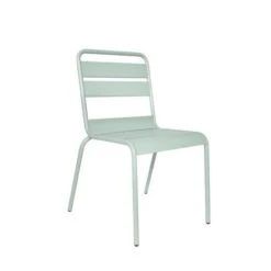 Lot De 4 Chaises De Jardin - Acier - Vert Céladon -Mobilier De Jardin Soldes lot de 4 chaises de jardin acier vert celadon 3619999332954 1321845