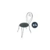 Lot De 4 Chaises De Jardin Romantique Empilable En Fer Forgé - Vert/Gris