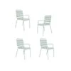 Lot De 4 Fauteuils De Jardin - Acier - Vert Céladon
