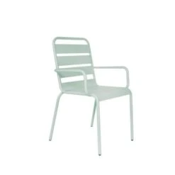 Lot De 4 Fauteuils De Jardin - Acier - Vert Céladon -Mobilier De Jardin Soldes lot de 4 fauteuils de jardin acier vert celadon 3619999333036 1299540