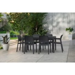 Lots De 6 Fauteuils Monoblocs Coloris Graphite - Empilables En Résine De Synthese - Imitation Rotin Tressé - ALLIBERT BY KETER - BEL -Mobilier De Jardin Soldes lots de 6 fauteuils monoblocs coloris graphite empilables en resine de synthese imitation rotin tresse allibert by keter bel 8711245151786 728757