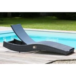 LOUNGITUDE Transat De Jardin En Résine Et Textilene