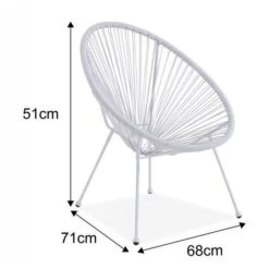 MANA Fauteuil Design En Forme D'oeuf - Cordage En Plastique Blanc -Mobilier De Jardin Soldes mana fauteuil design en forme d oeuf cordage en plastique blanc 3612408086721 429851