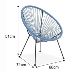 MANA Fauteuil Design En Forme D'oeuf - Cordage En Plastique Bleu Pastel -Mobilier De Jardin Soldes mana fauteuil design en forme d oeuf cordage en plastique bleu pastel 3612408086745 429855
