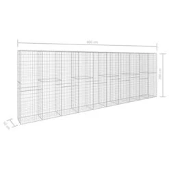 Mur En Gabion Avec Couvercle Acier Galvanisé 600 X 50 X 200 Cm -Mobilier De Jardin Soldes mur en gabion avec couvercle acier galvanise 600 x 50 x 200 cm 3666722199841 1169548