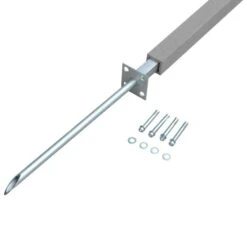 Panneau De Clôture Avec 2 Poteaux WPC 180x180 Cm Gris -Mobilier De Jardin Soldes panneau de cloture avec 2 poteaux wpc 180x180 cm gris 8718475710455 1217508