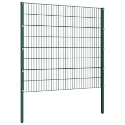 Panneau De Clôture Avec Poteaux Fer 8,5 X 1,6 M Vert -Mobilier De Jardin Soldes panneau de cloture avec poteaux fer 8 5 x 1 6 m vert 3666722152303 1256462