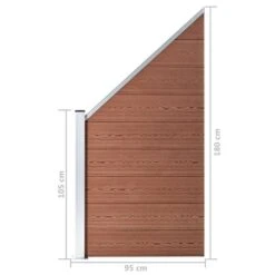 Panneau De Clôture WPC 95x(105-180) Cm Marron -Mobilier De Jardin Soldes panneau de cloture wpc 95x 105 180 cm marron 3666722178815 1219279