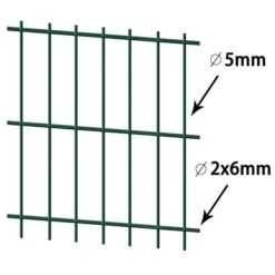 Panneaux De Clôture De Jardin 2D 2,008x1,23 M 38 M Total Vert -Mobilier De Jardin Soldes panneaux de cloture de jardin 2d 2 008x1 23 m 38 m total vert 8718475987673 1175620