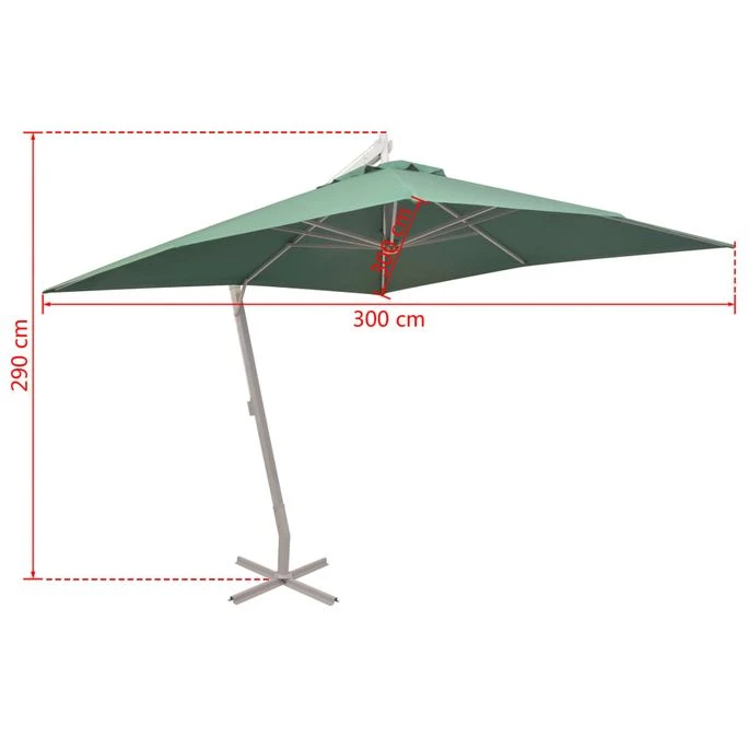Parasol 300 X 300 Cm Poteau En Aluminium Vert 8 Parasol 300 X 300 Cm Poteau En Aluminium Vert – Image 8