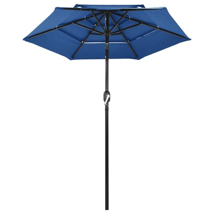 Parasol à 3 Niveaux Avec Mât En Aluminium Bleu Azuré 2 M 3 Parasol à 3 Niveaux Avec Mât En Aluminium Bleu Azuré 2 M – Image 3