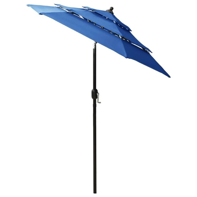 Parasol à 3 Niveaux Avec Mât En Aluminium Bleu Azuré 2 M 4 Parasol à 3 Niveaux Avec Mât En Aluminium Bleu Azuré 2 M – Image 4