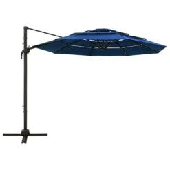 Parasol à 4 Niveaux Avec Mât En Aluminium Bleu Azuré 3x3 M -Mobilier De Jardin Soldes parasol a 4 niveaux avec mat en aluminium bleu azure 3x3 m 3666722353878 944769