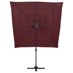 Parasol à 4 Niveaux Avec Mât En Aluminium Bordeaux 250x250 Cm -Mobilier De Jardin Soldes parasol a 4 niveaux avec mat en aluminium bordeaux 250x250 cm 3666722353977 944686