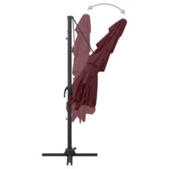 Parasol à 4 Niveaux Avec Mât En Aluminium Bordeaux 250x250 Cm -Mobilier De Jardin Soldes parasol a 4 niveaux avec mat en aluminium bordeaux 250x250 cm 3666722353977 944690
