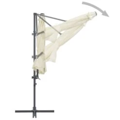 Parasol Avec Base Portable Sable 2 -Mobilier De Jardin Soldes parasol avec base portable sable 3666722451376 776120
