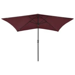 Parasol Avec LED Et Mât En Acier Rouge Bordeaux 2x3 M -Mobilier De Jardin Soldes parasol avec led et mat en acier rouge bordeaux 2x3 m 3666722354042 944618