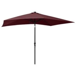 Parasol Avec LED Et Mât En Acier Rouge Bordeaux 2x3 M -Mobilier De Jardin Soldes parasol avec led et mat en acier rouge bordeaux 2x3 m 3666722354042 944620