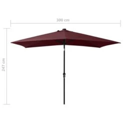 Parasol Avec LED Et Mât En Acier Rouge Bordeaux 2x3 M -Mobilier De Jardin Soldes parasol avec led et mat en acier rouge bordeaux 2x3 m 3666722354042 944625