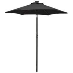 Parasol Avec Lumières LED Noir 200x211 Cm Aluminium