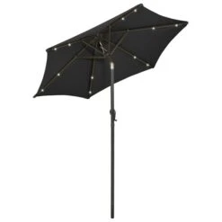 Parasol Avec Lumières LED Noir 200x211 Cm Aluminium 12 Parasol Avec Lumières LED Noir 200x211 Cm Aluminium -Mobilier De Jardin Soldes parasol avec lumieres led noir 200x211 cm aluminium 3666722354431 944218