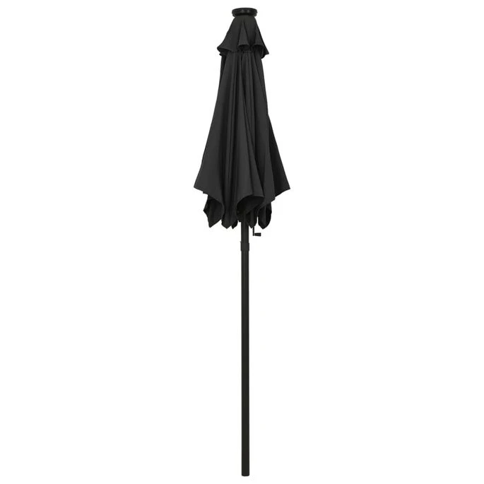 Parasol Avec Lumières LED Noir 200x211 Cm Aluminium 5 Parasol Avec Lumières LED Noir 200x211 Cm Aluminium – Image 5