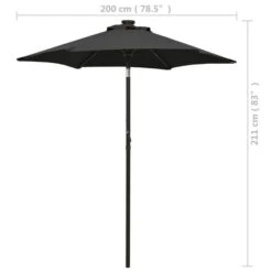 Parasol Avec Lumières LED Noir 200x211 Cm Aluminium 17 Parasol Avec Lumières LED Noir 200x211 Cm Aluminium -Mobilier De Jardin Soldes parasol avec lumieres led noir 200x211 cm aluminium 3666722354431 944223
