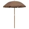 Parasol Avec Mât En Acier 180 Cm Taupe