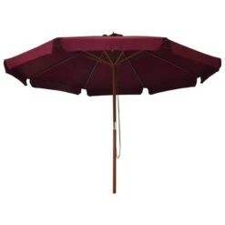 Parasol Avec Mât En Bois 330 Cm Bordeaux -Mobilier De Jardin Soldes parasol avec mat en bois 330 cm bordeaux 3666722604642 983038