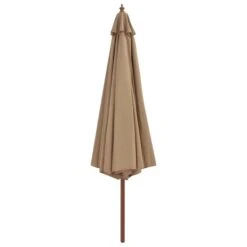 Parasol Avec Mât En Bois 350 Cm Taupe -Mobilier De Jardin Soldes parasol avec mat en bois 350 cm taupe 8718475697695 978677