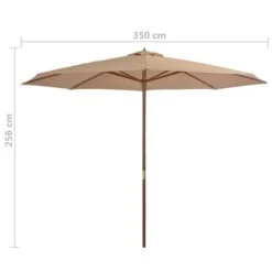 Parasol Avec Mât En Bois 350 Cm Taupe -Mobilier De Jardin Soldes parasol avec mat en bois 350 cm taupe 8718475697695 978678