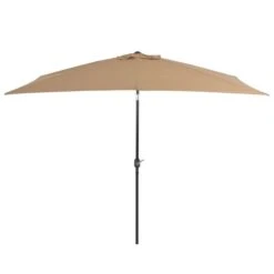 Parasol Avec Mât En Métal 300 X 200 Cm Taupe