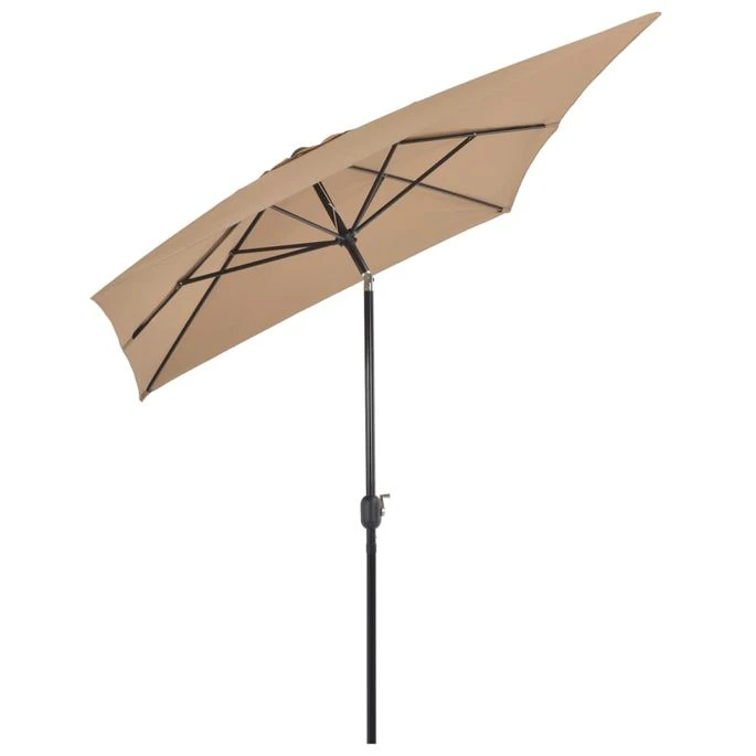 Parasol Avec Mât En Métal 300 X 200 Cm Taupe 4 Parasol Avec Mât En Métal 300 X 200 Cm Taupe – Image 4