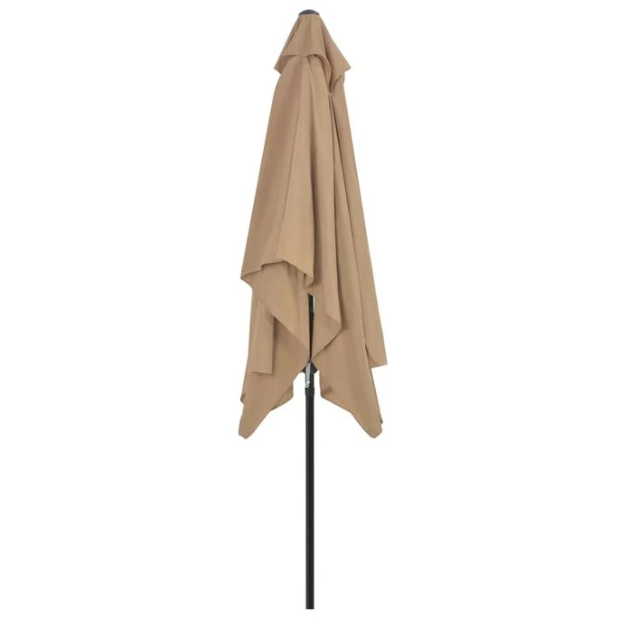 Parasol Avec Mât En Métal 300 X 200 Cm Taupe 5 Parasol Avec Mât En Métal 300 X 200 Cm Taupe – Image 5