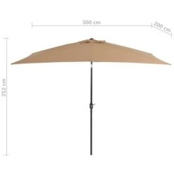 Parasol Avec Mât En Métal 300 X 200 Cm Taupe 13 Parasol Avec Mât En Métal 300 X 200 Cm Taupe -Mobilier De Jardin Soldes parasol avec mat en metal 300 x 200 cm taupe 3666722778039 978541