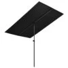 Parasol D'extérieur Avec Mât En Aluminium 2x1,5 M Noir