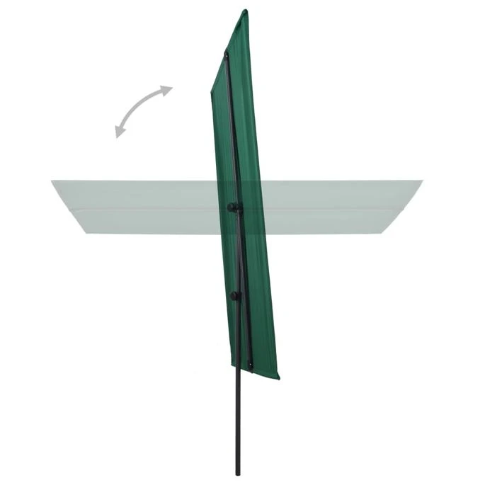 Parasol D'extérieur Avec Mât En Aluminium 2x1,5 M Vert 2 Parasol D'extérieur Avec Mât En Aluminium 2x1,5 M Vert – Image 2