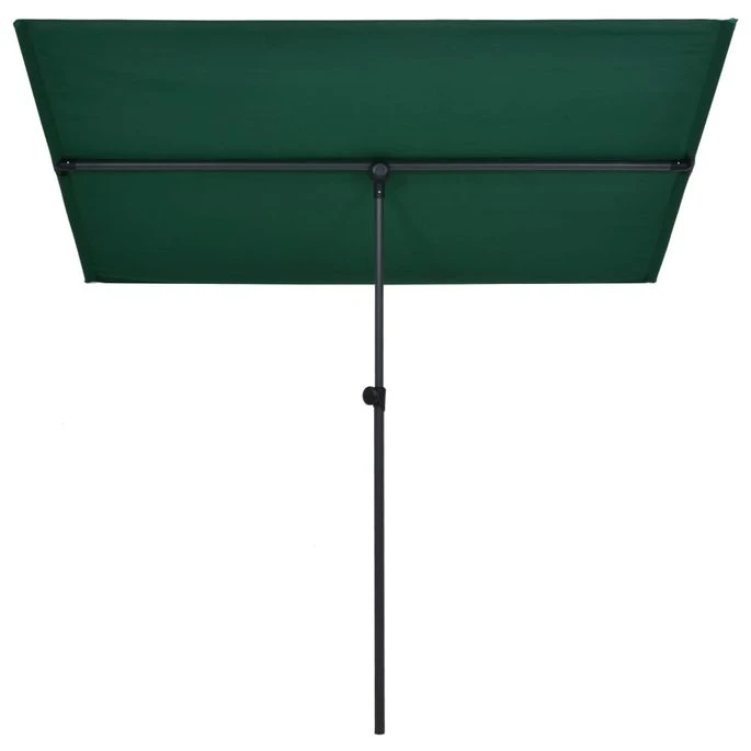 Parasol D'extérieur Avec Mât En Aluminium 2x1,5 M Vert 5 Parasol D'extérieur Avec Mât En Aluminium 2x1,5 M Vert – Image 5